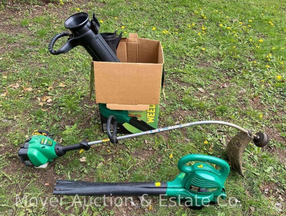 Weed Eater Gas String Trimmer and Weed Eater Electric Leaf Blower