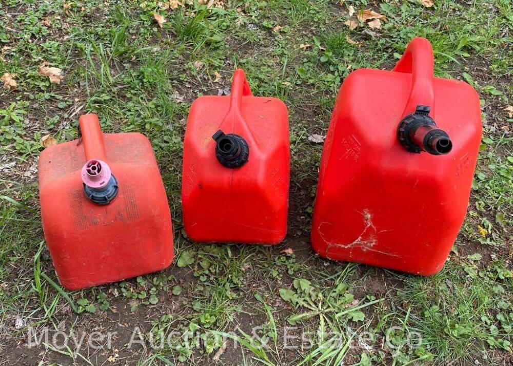 3 Gas Cans with Safety Spouts