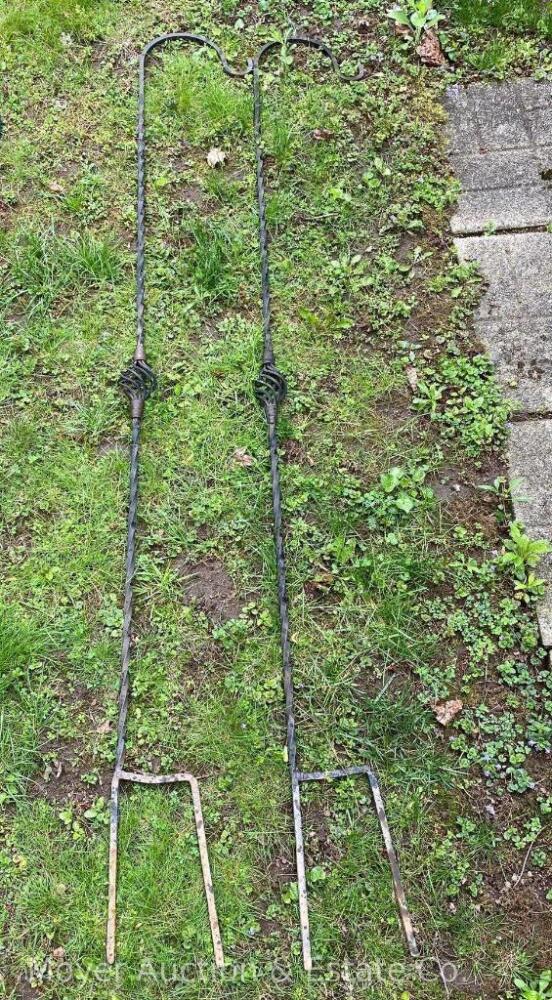 2 Ornate Twisted Shepard's Hooks