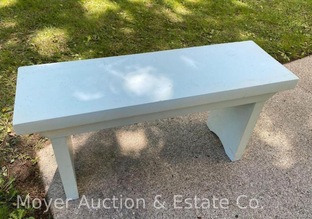 White Wood Bench, 36" Long