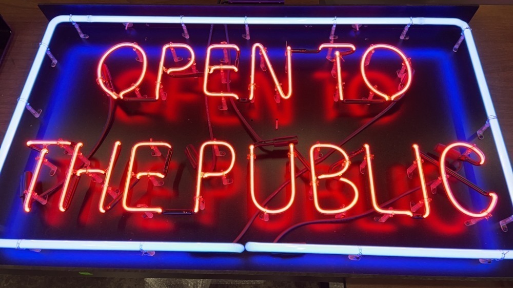 Neon Open To The Public Working 42x24, With image