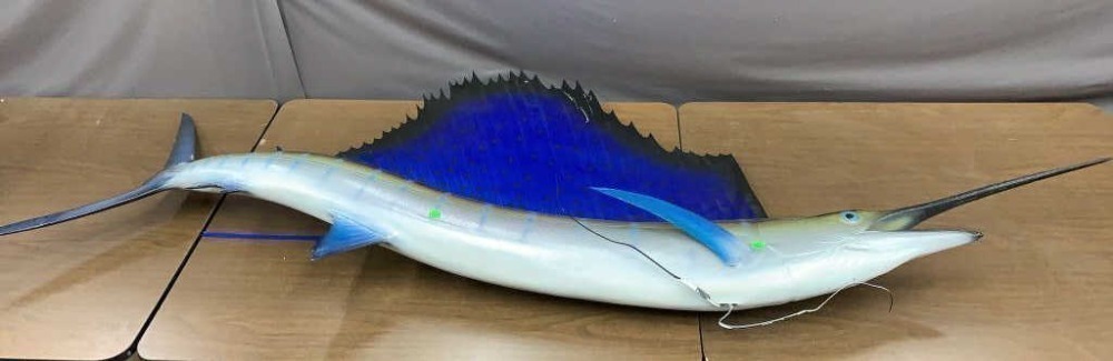 Large Swordfish Decor, Some Damage 78" Long image