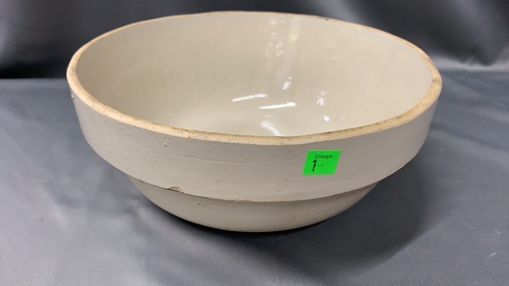 Crock Shoulder Bowl 12x5, Some Chips & Cracks