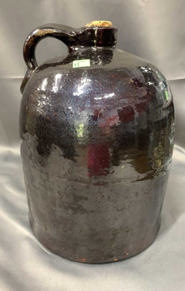 Crock Jug W/ Cork Lid 12in Tall