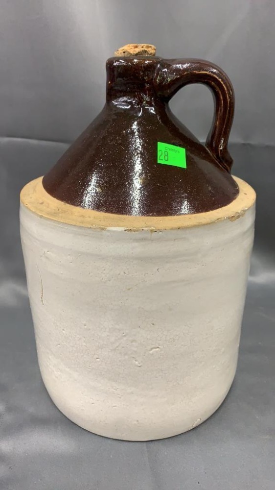 Crock Jug 11in Tall With Cork Lid
