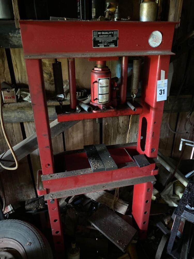 Hi-Quality Equipment Inc. 30 Ton Capacity CP100 Press (Buyer Responsible For Removal)