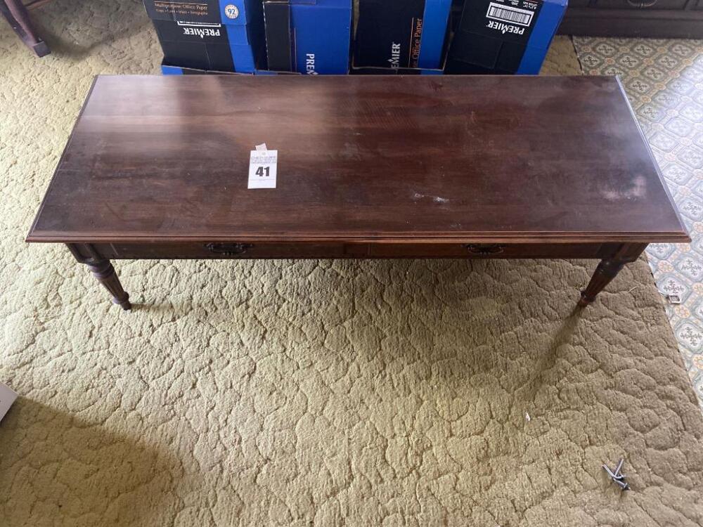 Wooden Coffee Table- 16in. T x 55in. W x 22in. D