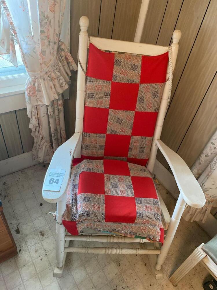 Wooden Rocking Chair w/ Cushions- 42in. T