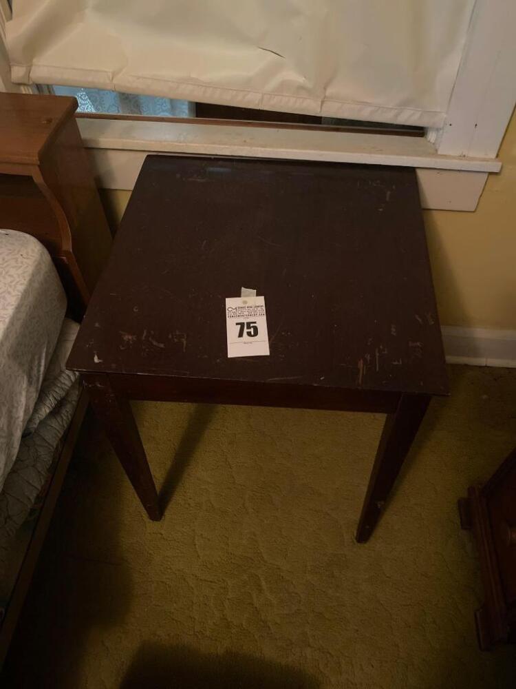 Wooden Side Table - 26in. T x 22in. W x 22in. D