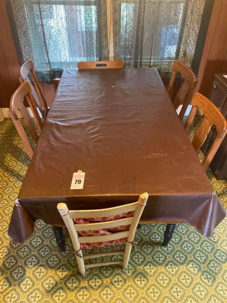 Kitchen Table w/ 6 Chairs- 30in. T x 69in. W x 39in. D