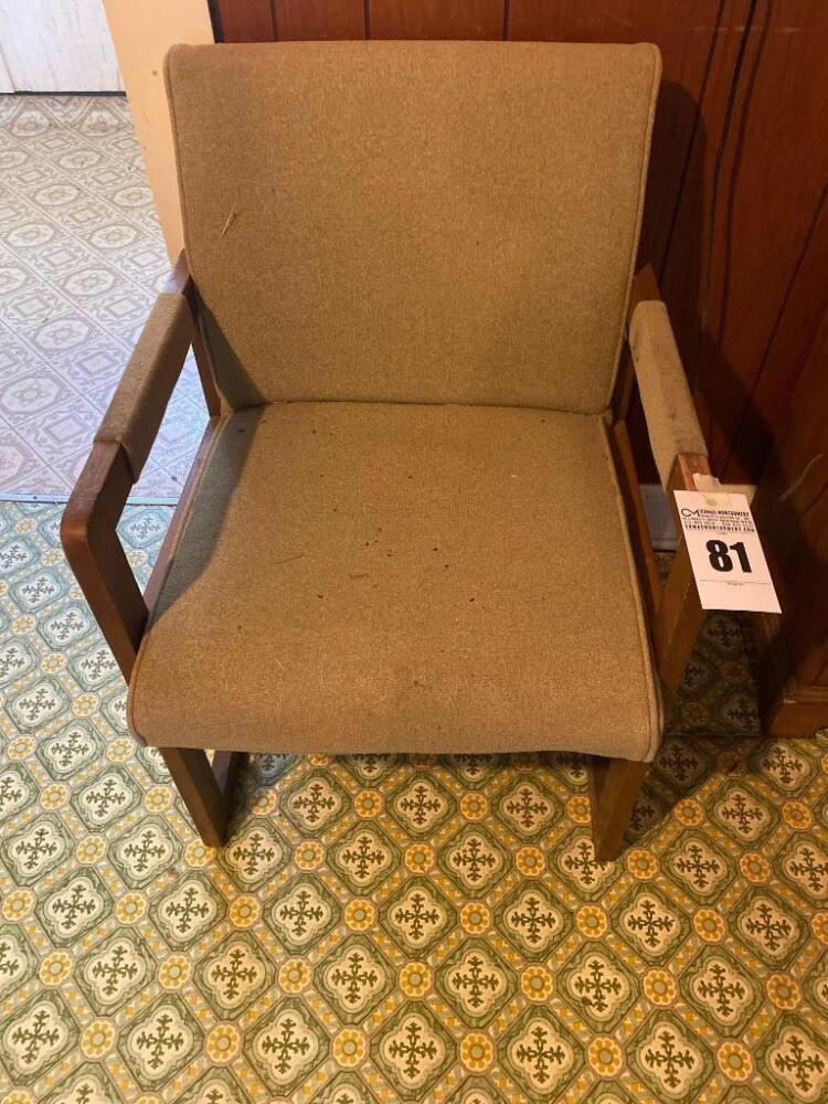 Cushioned Wooden Arm Chair- 34in. T