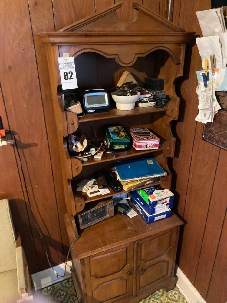Wooden Display Cabinet w/ Contents (Buyer Responsible For Removal)- 66in. T x 24in. W x 15in. D