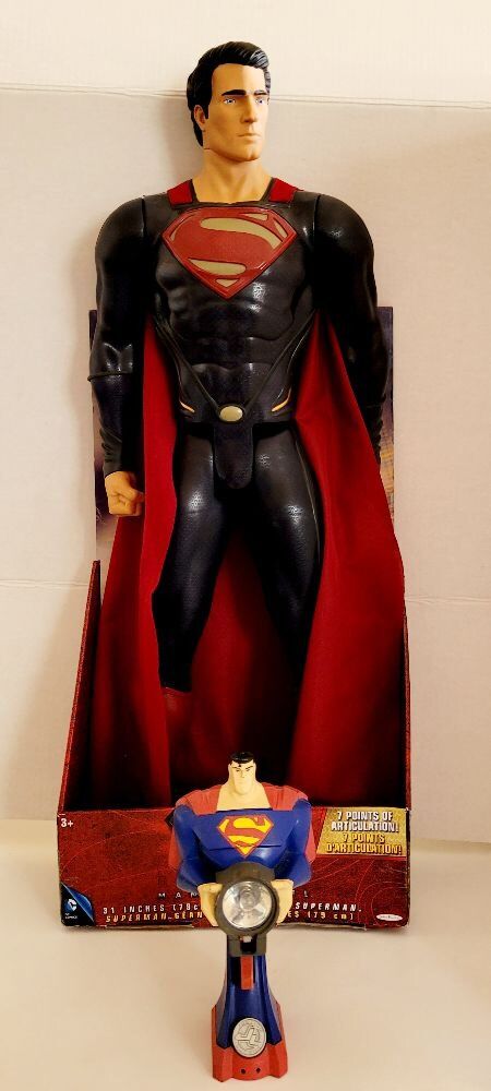 SUPERMAN TALL FIGURE AND SMALL SUPERMAN FLASHLIGHT