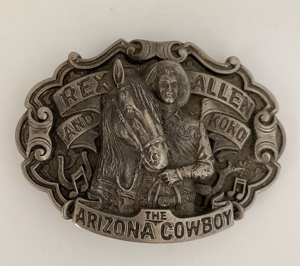 REX ALLEN & KOKO THE ARIZONA COWBOY BELT BUCKLE LIMITED EDITION