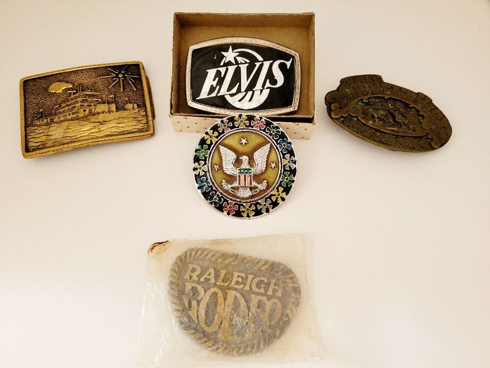 BELT BUCKLE LOT 5 PIECES