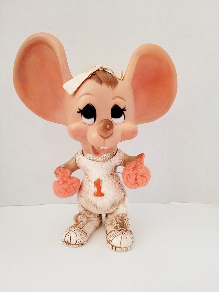 VINTAGE TOPO GIGIO CHEERLEADER BANK CREATIVE MFG INC MOUSE 1977