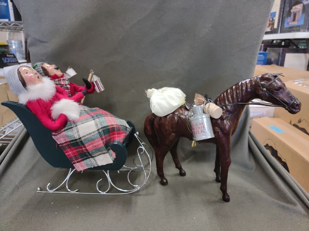 Byers' Choice Carolers in Horse Drawn Sled