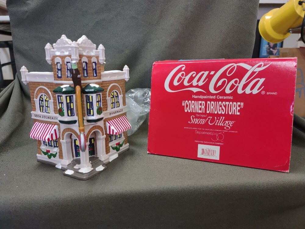 Coca-Cola Snow Village Corner Drug Store