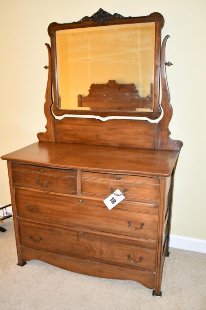 Antique bowed front dresser. C