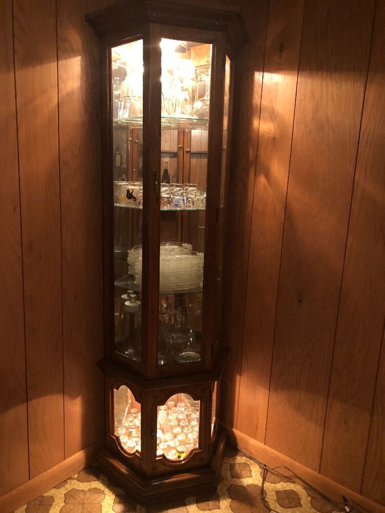 CURIO CABINET & SHOT GLASS COLLECTION