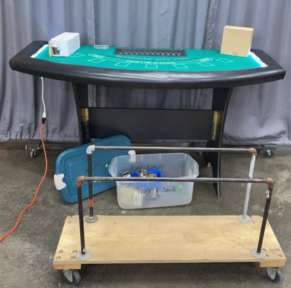 Stand Up Black Jack Table, With Detached Legs, image