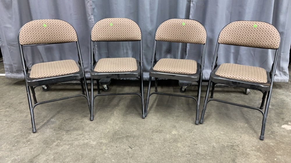 4 Folding Padded Seat Chairs, 16x16x30 image