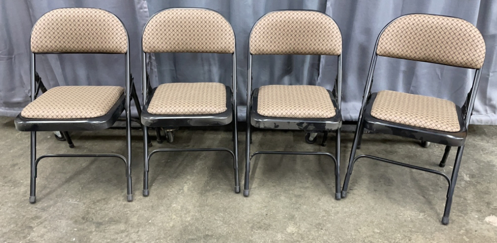 4 Folding Padded Seat Chairs, 16x16x30 image