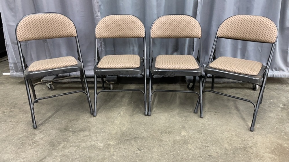 4 Folding Padded Seat Chairs, 16x16x30 image