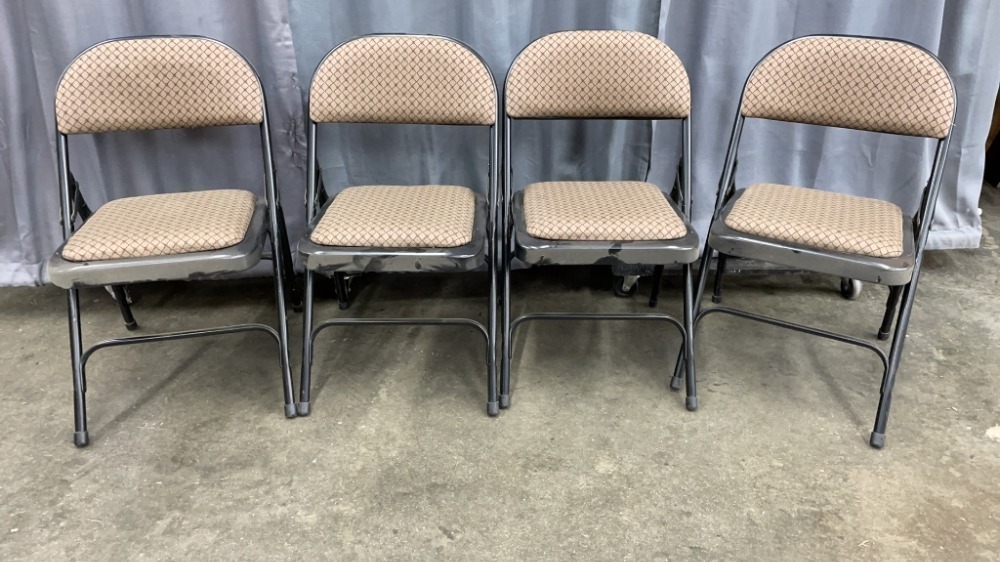 4 Folding Padded Seat Chairs, 16x16x30 image