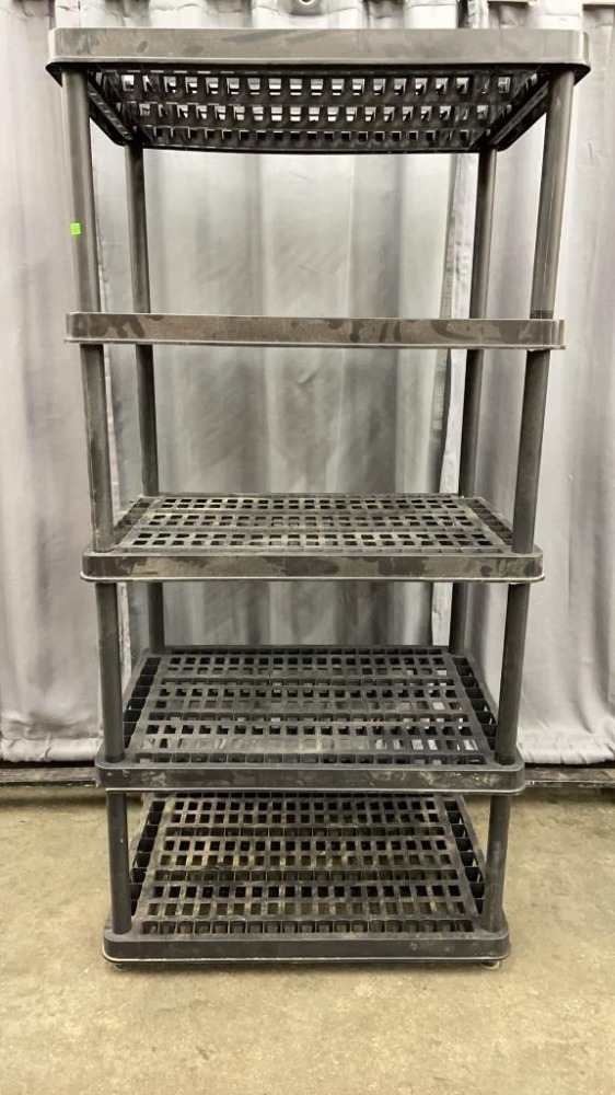 Black 4 Shelf Plastic Storage Unit 35x24x73 image