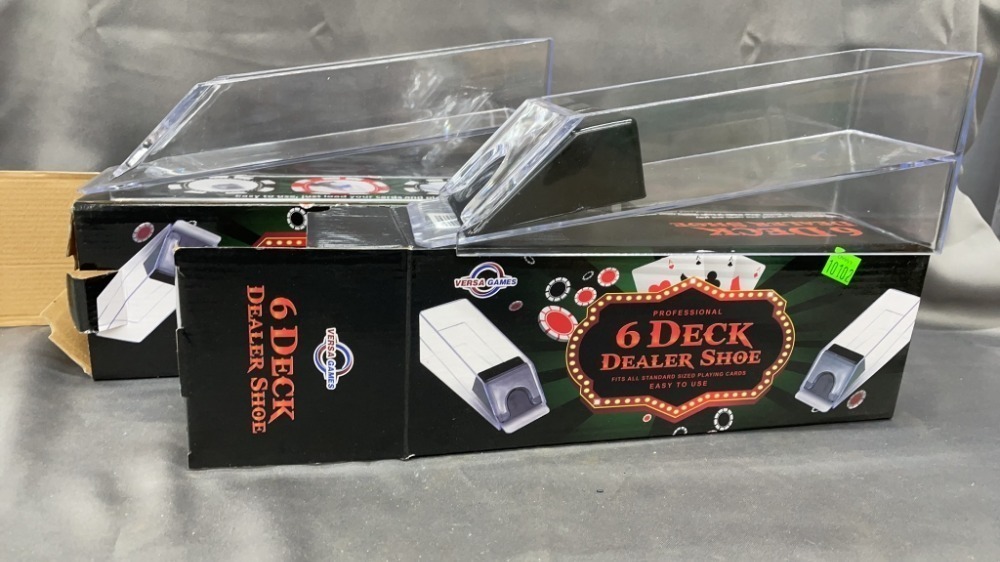 2 6 Deck Dealer Shoe In Boxes, One Is Missing image