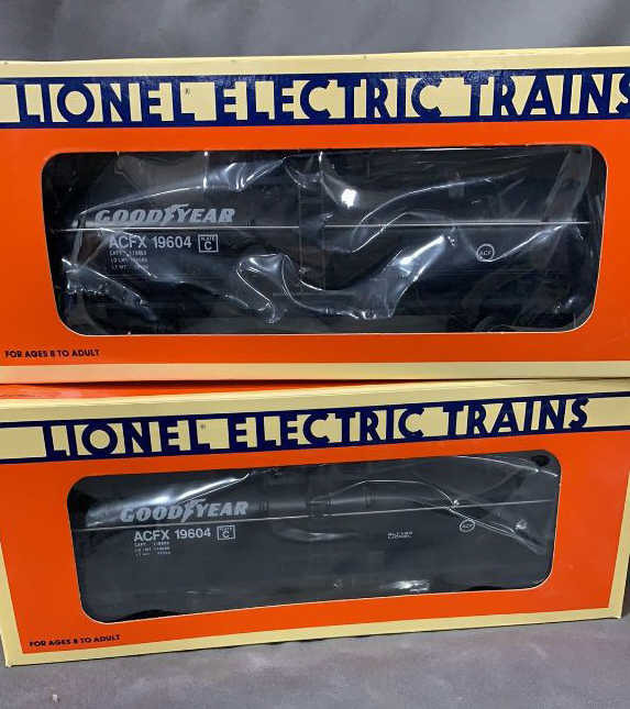 2 Lionel Goodyear Single Dome Tank Cars New image