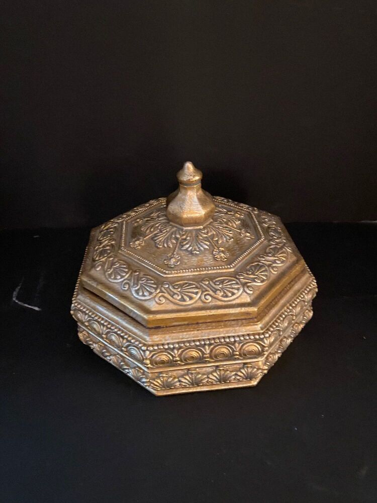 Octagonal Gold Box with Lid
