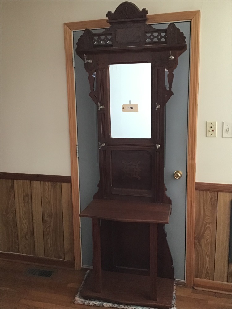 Wooden Hall Tree, 72"X24X14"