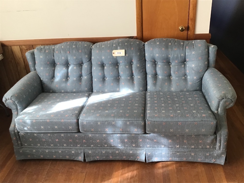 Upholstered Sofa With Minor Stains, Matches Lot # 129