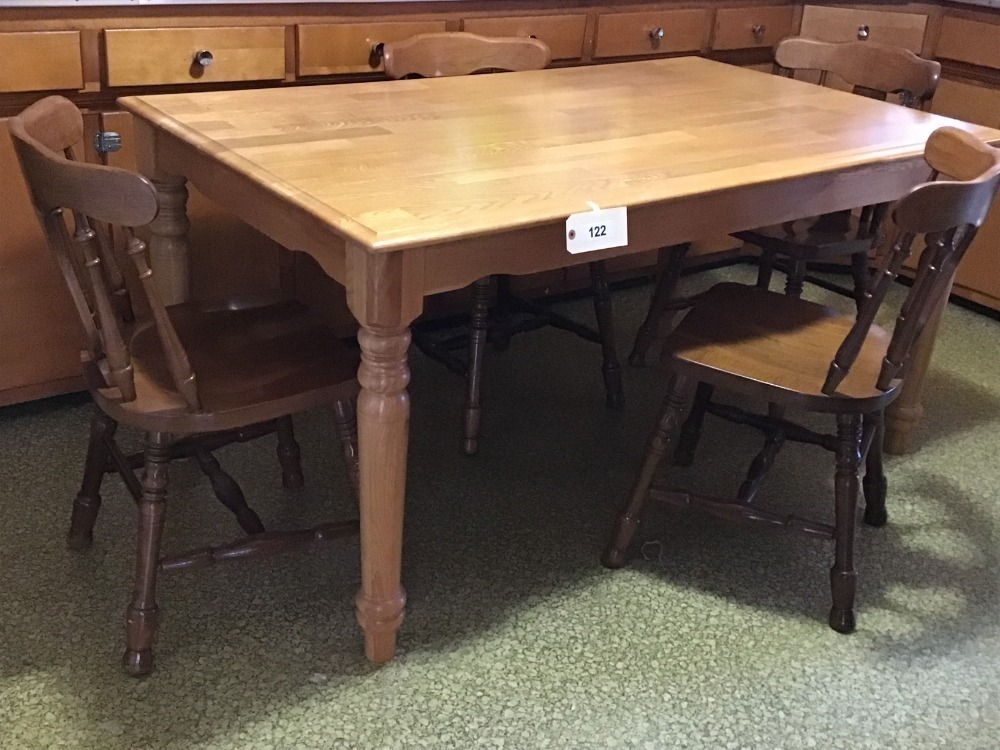Kitchen Table, 60"X36"X30", With Four Chairs