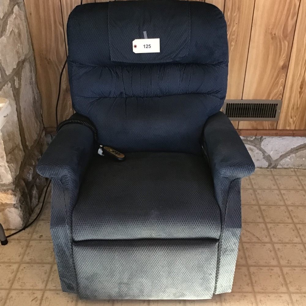 Blue Upholstered Recliner Lift Chair