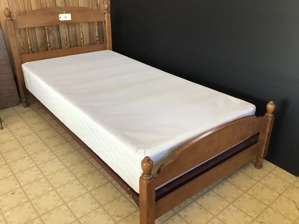 Wooden Twin Size Bed, Matches Lot # 118