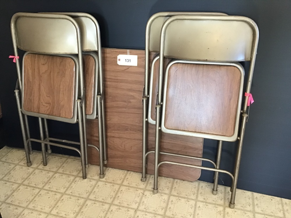 Card Table, 31"X31", Four Cushioned Chairs