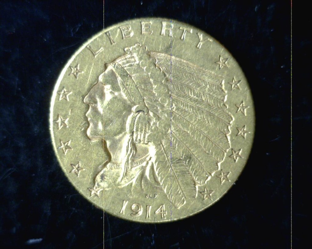 1914 $2 1/2 Indian Head Gold Coin & And A Tiny 1859 California Gold Round