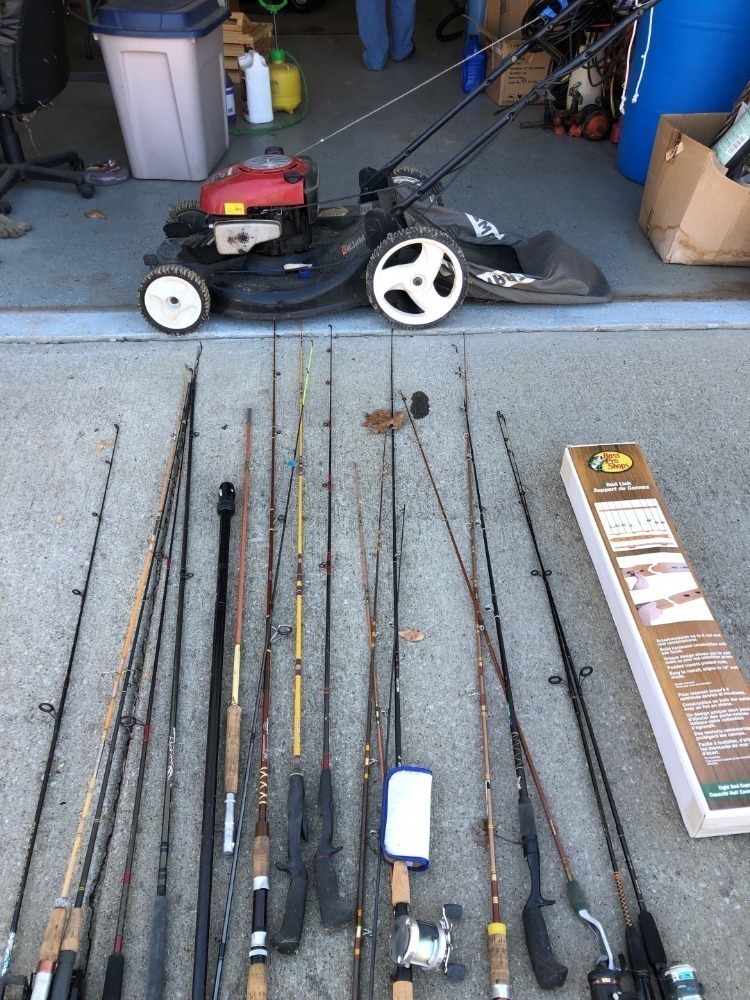 Craftsman 675 Series Lawn Mower, Fishing Rod Assortment