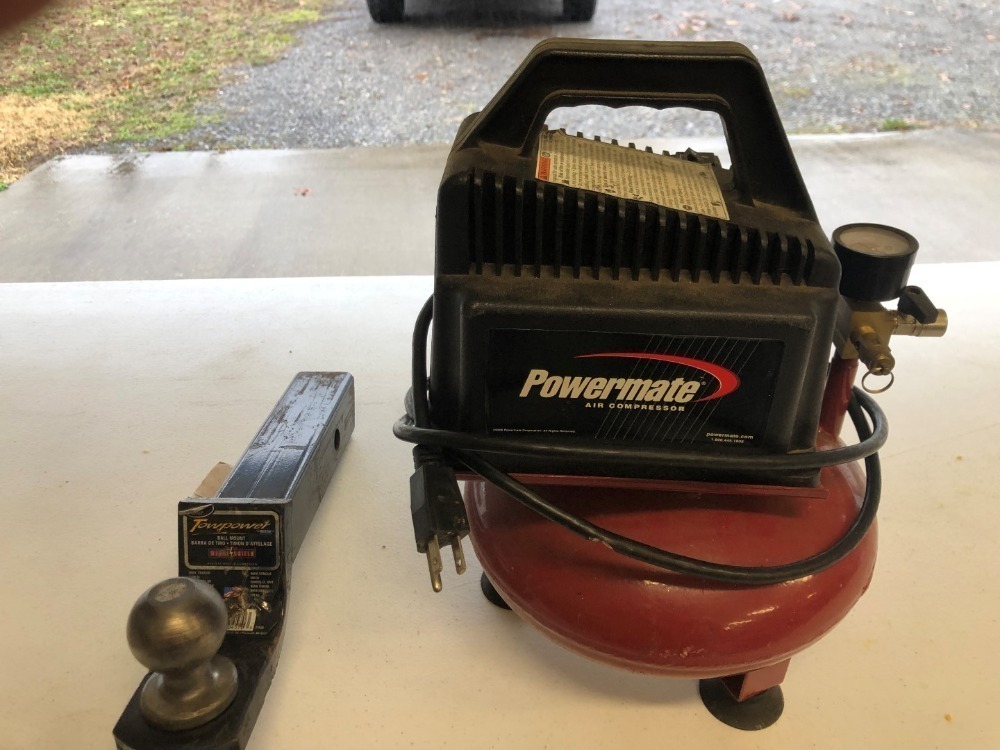Powermate Air Compressor with Tow Hitch and Ball