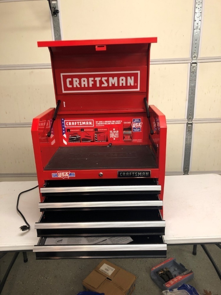 Craftsman Tool Chest/Cabinet with Power Strip, Commercial Garment Hanger