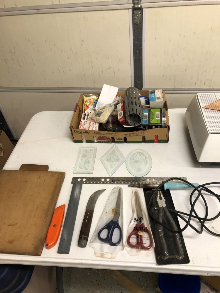 Wizard Diamond Router, Assortment of Nails, Jumper Cables (Diamond Router used for stained glass)