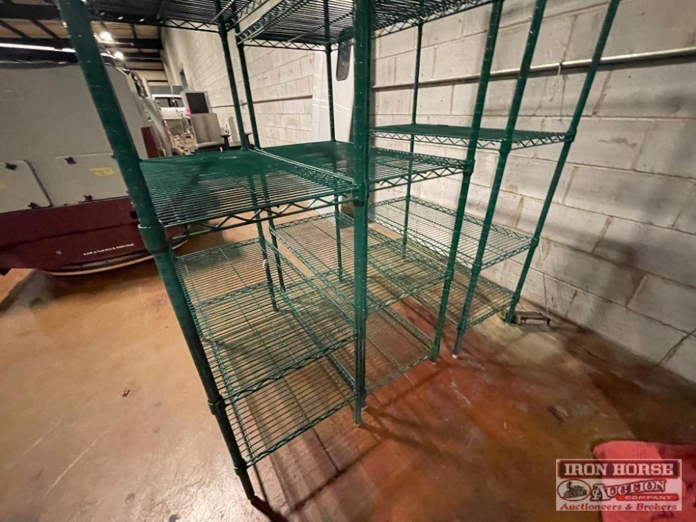 (3x) Green Epoxy Shelving