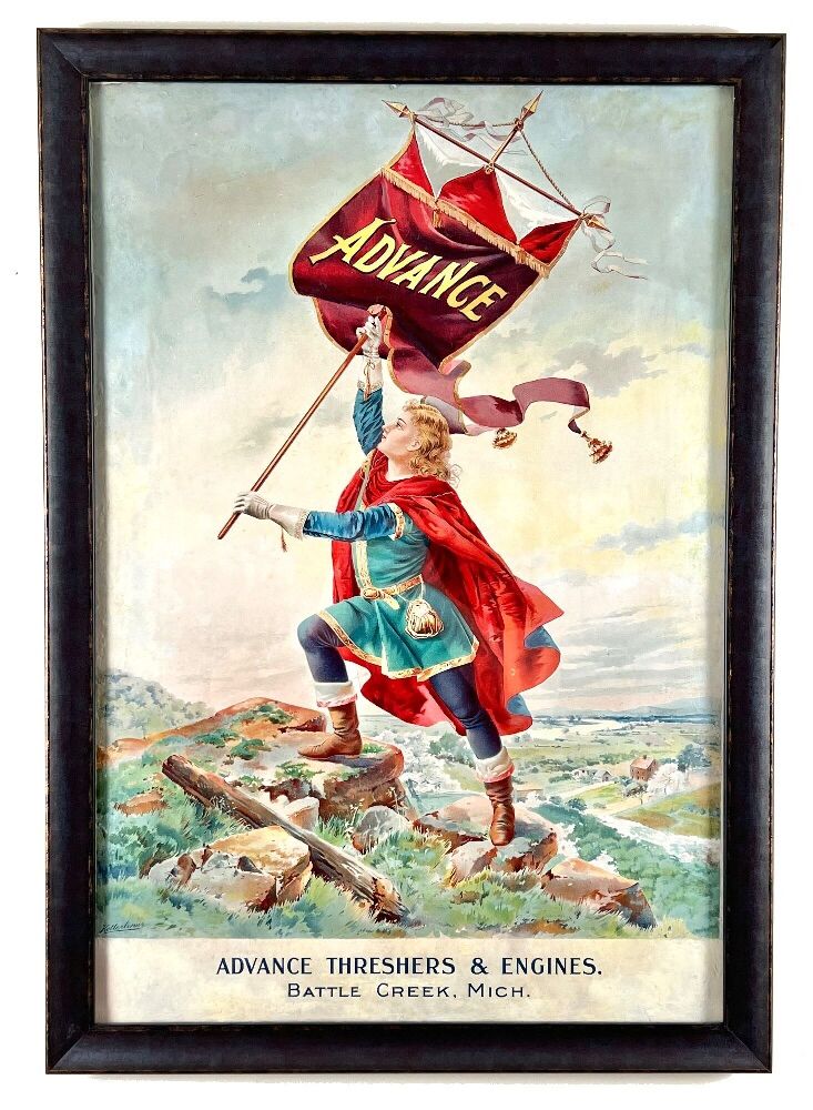 Advance "Banner Boy" Threshers & Engines 1800s Lithograph