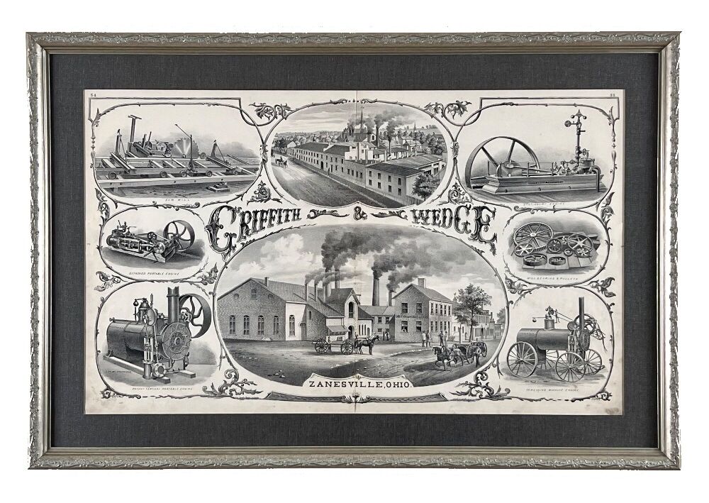 Griffin & Wedge 1871 Steam Engine Lithograph
