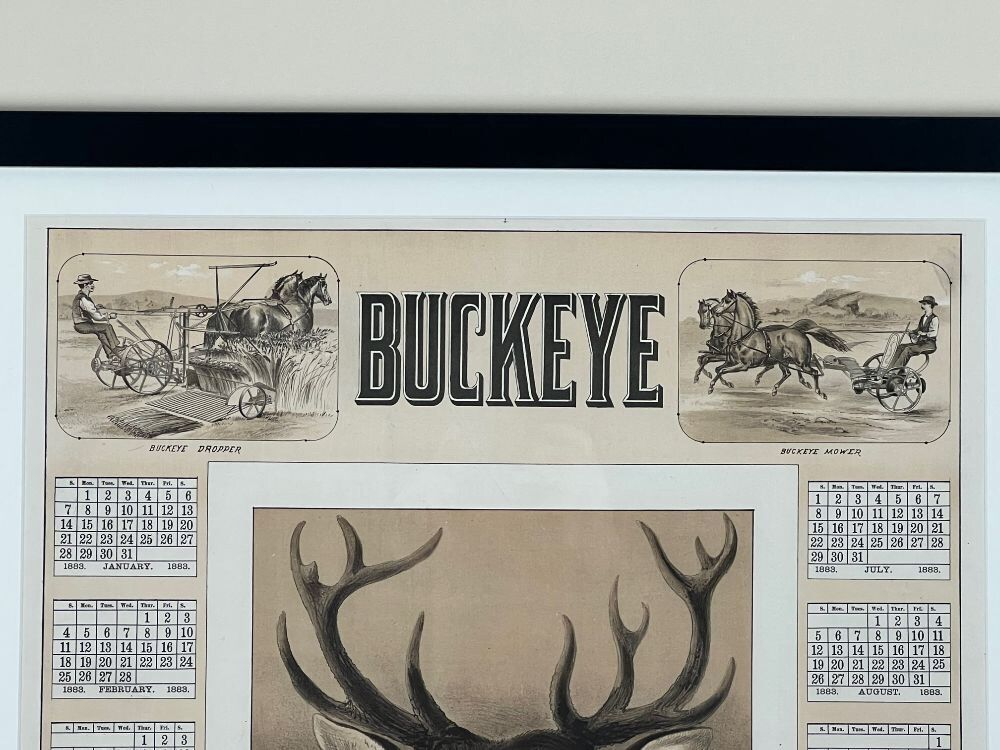 C. Aultman & Co. Buckeye 1883 Calendar Lithograph