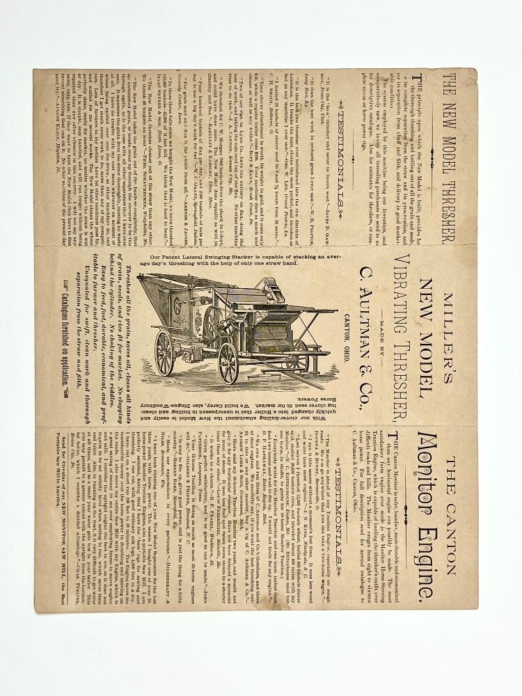 C. Aultman Tri-fold Brochure with ornate Lithograph