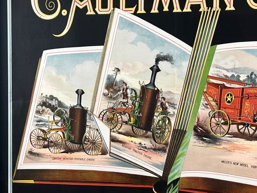 1800's C. Aultman Co. "Book" Steam Engines Chromolithograph Print